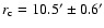 $r_{\rm c}=10.5'\pm0.6'$