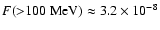 $F({>}100 ~{\rm MeV}) \approx 3.2 \times 10^{-8}$