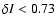$\delta I < 0.73$