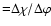 ${=}\Delta\chi/\Delta\varphi$