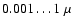 $0.001\ldots 1~ \mu$