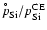 ${p^{\hspace{-0.9ex}^{\circ}}}_{\rm Si}/p^{\rm CE}_{\rm Si}$