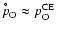 ${p^{\hspace{-0.9ex}^{\circ}}}_{\rm O}\approx p^{\rm CE}_{\rm O}$