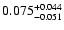 $\rm0.075^{+0.044}_{-0.051}$