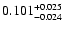 $\rm0.101^{+0.025}_{-0.024}$