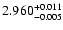 $\rm 2.960^{+0.011}_{-0.005}$