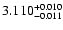 $\rm 3.110^{+0.010}_{-0.011}$