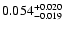 $\rm0.054^{+0.020}_{-0.019}$