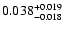 $\rm0.038^{+0.019}_{-0.018}$