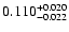 $\rm0.110^{+0.020}_{-0.022}$