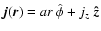 $\vec{j}(\vec{r}) = a r ~ \hat{\bf\phi} + j_z ~ \vec{\hat{z}}$