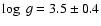 $\log~g=3.5\pm 0.4$