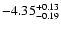 $\rm -4.35^{+0.13}_{-0.19}$