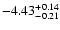 $\rm -4.43^{+0.14}_{-0.21}$