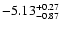 $\rm -5.13^{+0.27}_{-0.87}$
