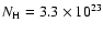 $N_{\rm H} =3.3\times10^{23}$