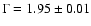 $\Gamma = 1.95\pm0.01$