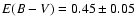 $E(B-V)=0.45\pm 0.05$