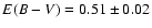 $E(B-V)=0.51\pm 0.02$