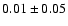 $0.01\pm 0.05$