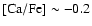 ${\rm [Ca/Fe]}\sim -0.2$