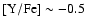 ${\rm [Y/Fe]}\sim -0.5$