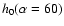 $h_0(\alpha=60)$