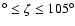 $^\circ \leq
\zeta \leq 105^\circ$