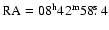 $\rm RA=08^{{\rm h}}42^{{\rm m}}58\hbox{$.\!\!^{\rm s}$ }4$