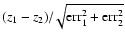 $(z_1-z_2)/\!\sqrt{{\rm err}_1^2+{\rm err}_2^2}$