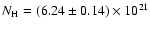 $N_{\rm H} =
(6.24\pm0.14)\times10^{21}$