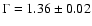 $\Gamma=1.36\pm0.02$