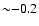 ${\sim}{-}0.2$