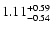 $\rm 1.11^{+0.59}_{-0.54}$