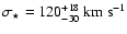 $\sigma_\star=120^{+18}_{-30}~{\rm km~s}^{-1}$