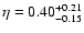 $\eta=0.40^{+0.21}_{-0.15}$