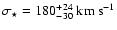 $\sigma_\star=180^{+24}_{-30}~{\rm km~s^{-1}}$