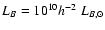 $L_B=10^{10}h^{-2}~L_{B,{\odot}}$