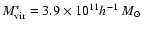 $M_{\rm vir}^*=3.9\times 10^{11}h^{-1}~M_{\odot}$