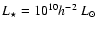$L_\star=10^{10}h^{-2}~L_{\odot}$