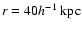 $r=40h^{-1}~{\rm kpc}$
