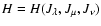 $H=H(J_\lambda,J_\mu,J_\nu)$