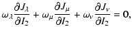 $\displaystyle \omega_{\lambda}{{\partial J_{\lambda}}\over{\partial I_{2}}}+
\o...
...over{\partial I_{2}}}+
\omega_{\nu}{{\partial J_{\nu}}\over{\partial I_{2}}}=0,$