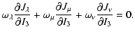 $\displaystyle \omega_{\lambda}{{\partial J_{\lambda}}\over{\partial I_{3}} }+
\...
...over{\partial I_{3}}}+
\omega_{\nu}{{\partial J_{\nu}}\over{\partial I_{3}}}=0.$