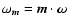 $\omega_{\bm{m}}=\bm{m}\cdot\bm{\omega}$