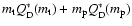 $m_{\rm t}Q\ensuremath{_{\rm D}} ^*(m_{\rm t}) + m_{\rm p}Q\ensuremath{_{\rm D}} ^*(m_{\rm p})$