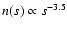$n(s) \propto s^{-3.5}$