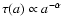 $\tau(a) \propto a^{-\alpha}$