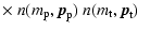 $\displaystyle \times~
n(m_{\rm p},{\vec p}_{\rm p}) \;
n(m_{\rm t},{\vec p}_{\rm t}) \;\;$