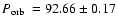 $\mbox{$P_{\rm orb}$ }=92.66\pm0.17$